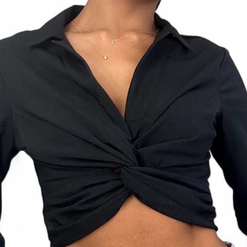 Abercrombie & Fitch Black Twist Front Shirt